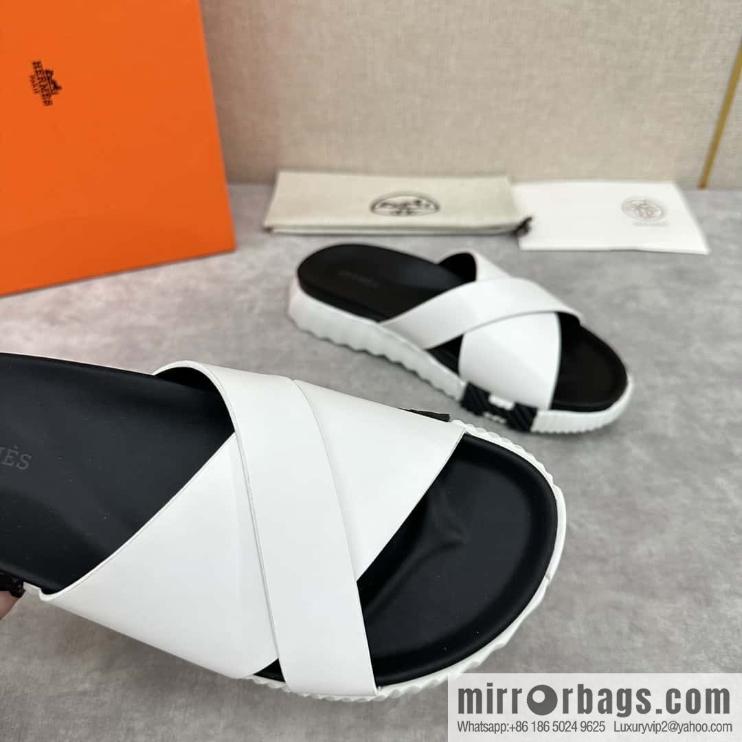 💋💍 H new cross slippers Hermès * Hermès-Shi, the latest classic men's Electric slippers