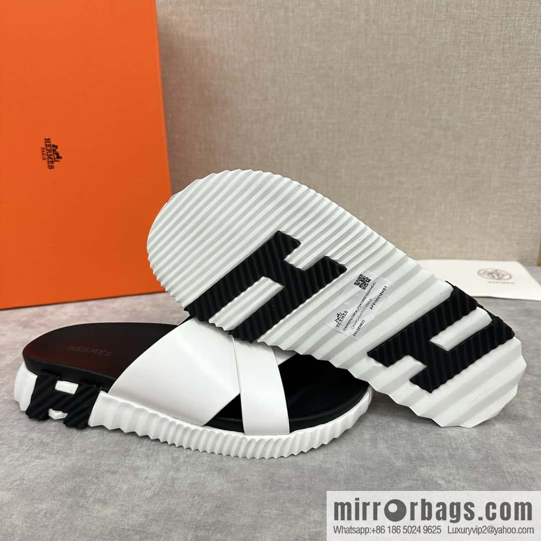 💋💍 H new cross slippers Hermès * Hermès-Shi, the latest classic men's Electric slippers