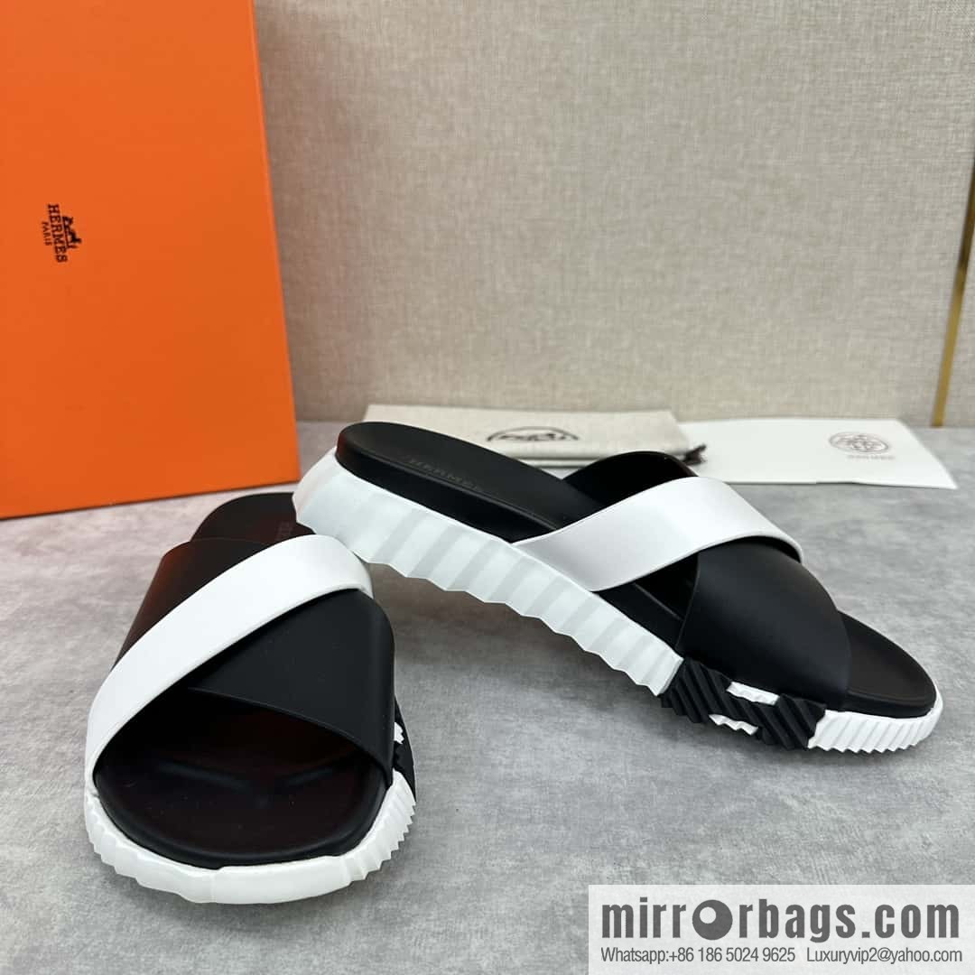 💋💍 H new cross slippers Hermès * Hermès-Shi, the latest classic men's Electric slippers