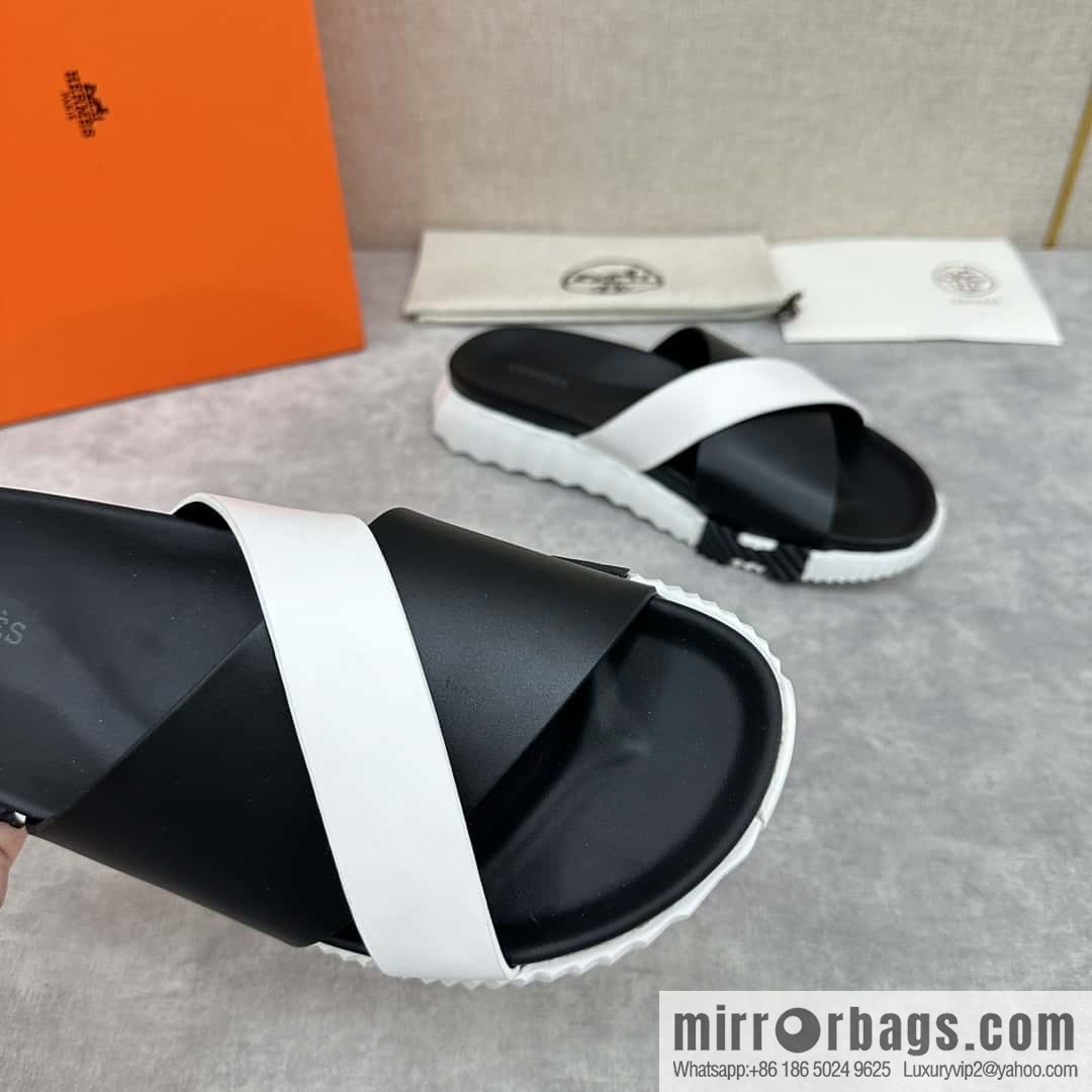 💋💍 H new cross slippers Hermès * Hermès-Shi, the latest classic men's Electric slippers