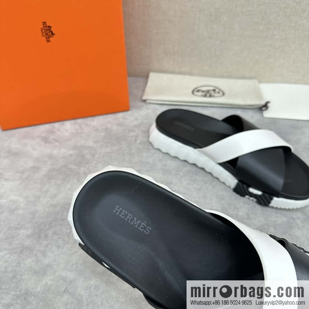 💋💍 H new cross slippers Hermès * Hermès-Shi, the latest classic men's Electric slippers