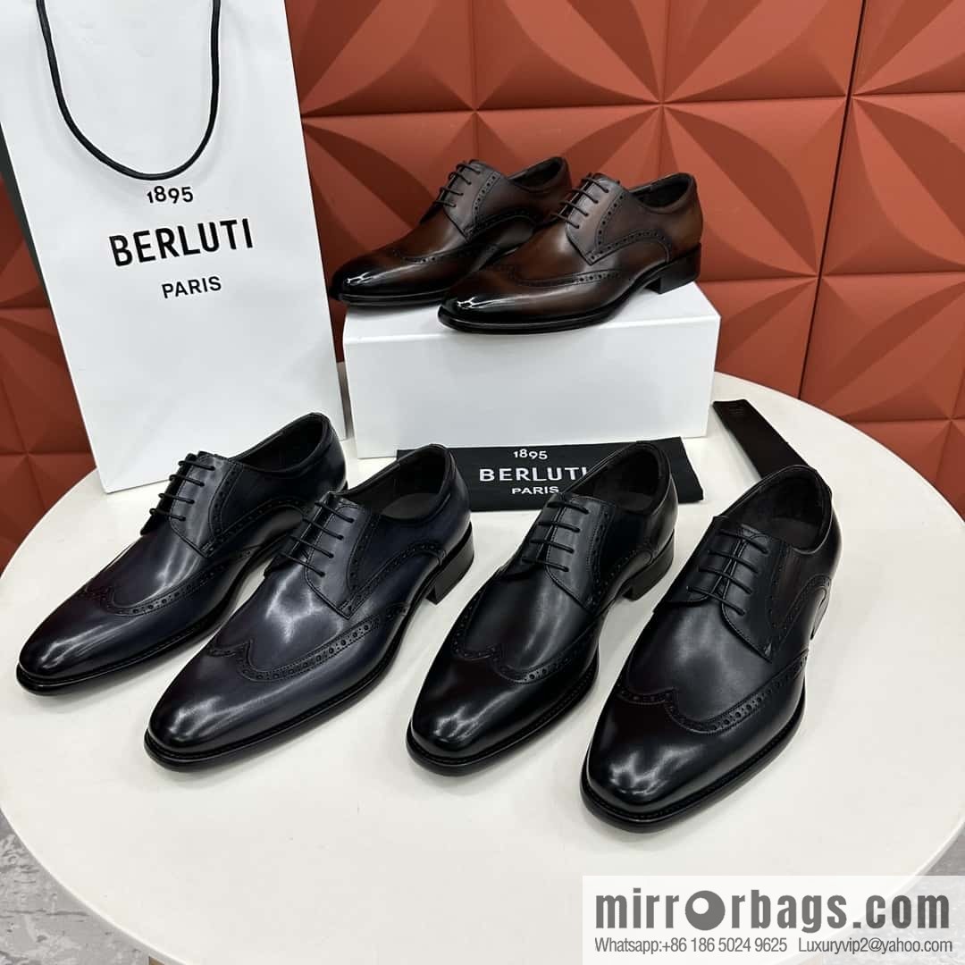 ๐๐Berlut Bruti, new men's hand-polished formal leather shoes