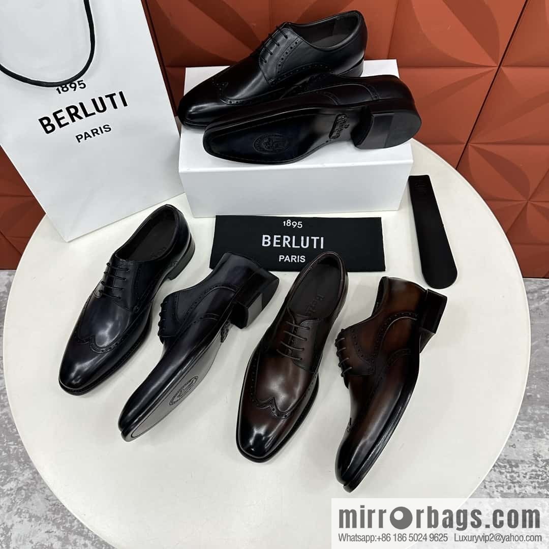 ๐๐Berlut Bruti, new men's hand-polished formal leather shoes
