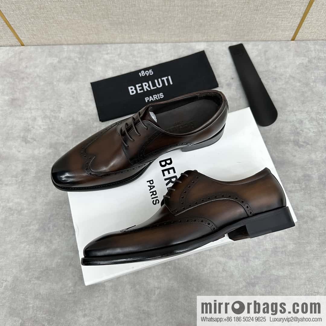๐๐Berlut Bruti, new men's hand-polished formal leather shoes