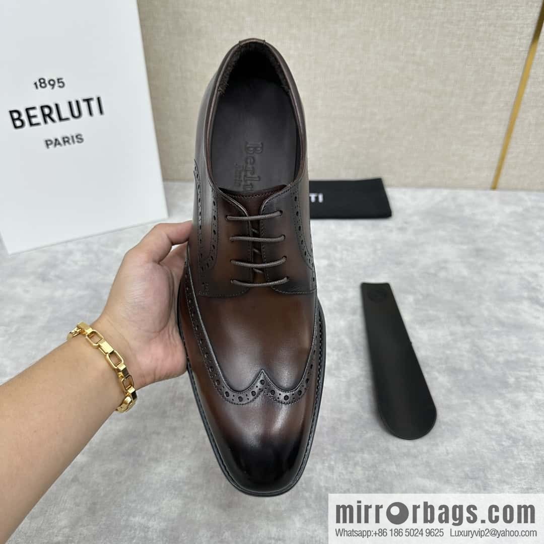 ๐๐Berlut Bruti, new men's hand-polished formal leather shoes