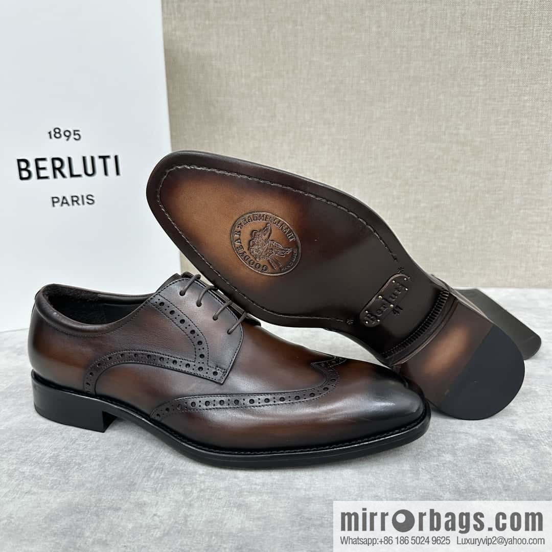 ๐๐Berlut Bruti, new men's hand-polished formal leather shoes