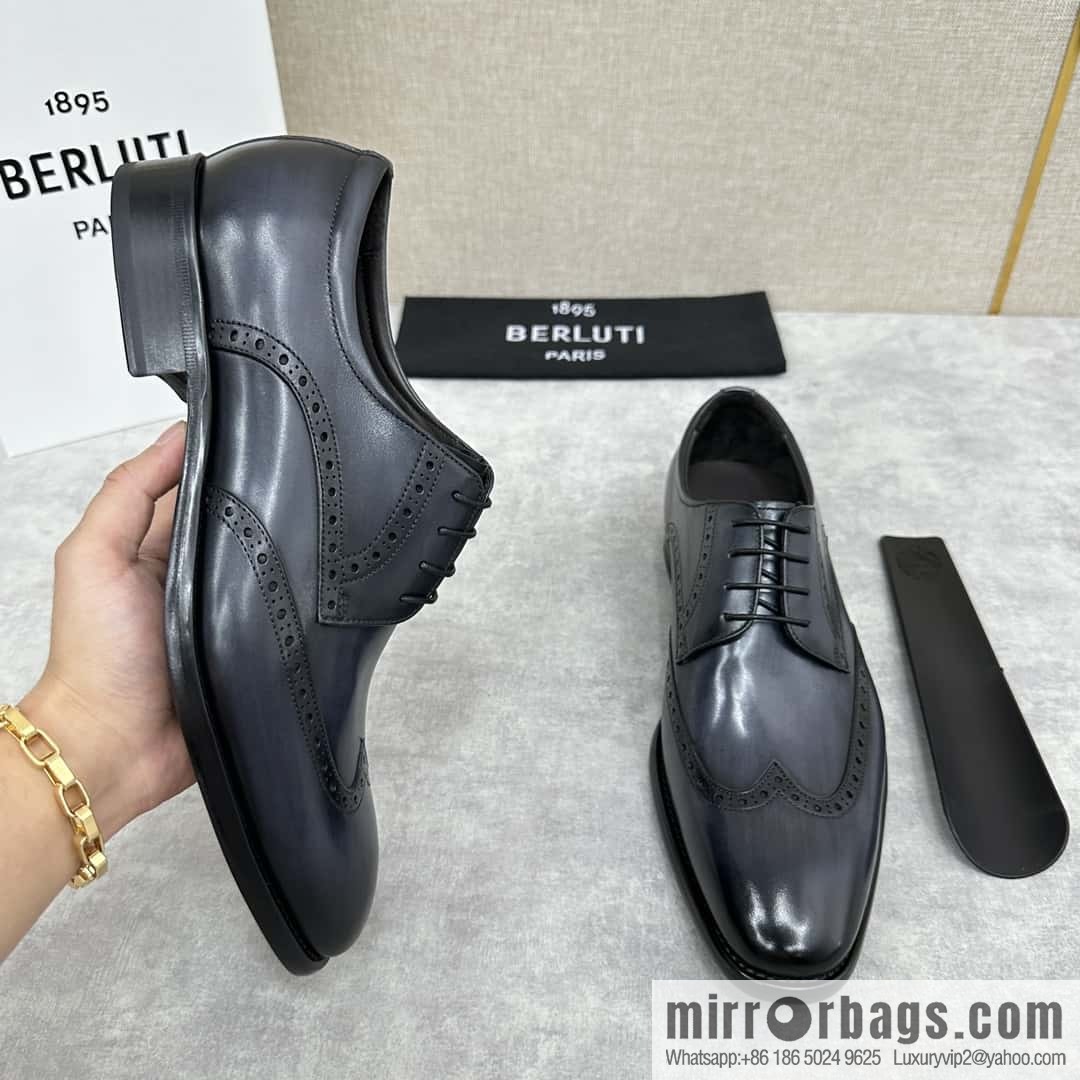 ๐๐Berlut Bruti, new men's hand-polished formal leather shoes