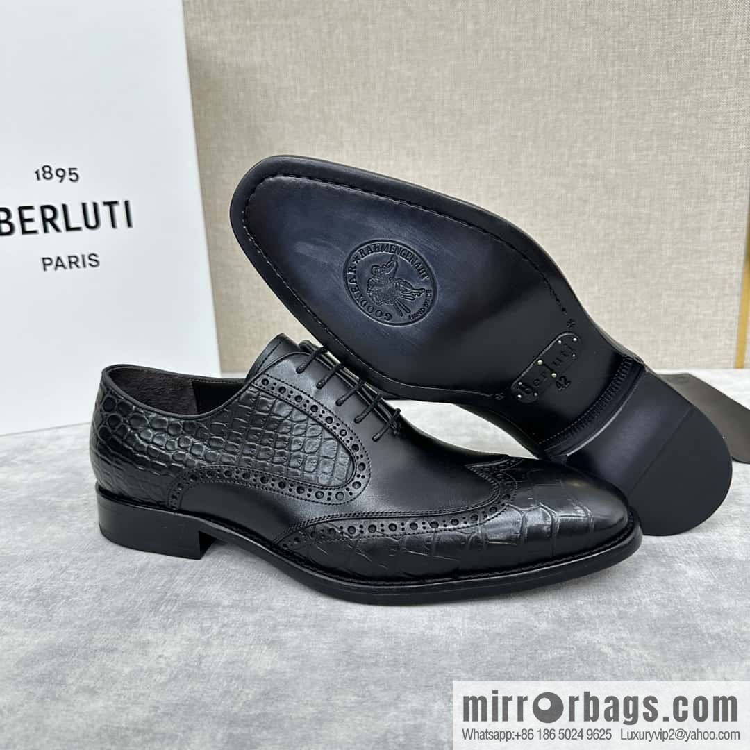 ๐๐Berlut Bruti, new men's hand-polished formal leather shoes