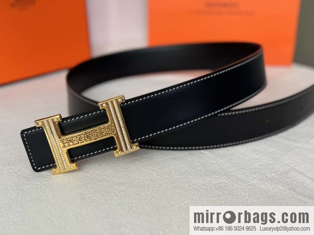 HERMES imported cowhide belt 3.8CM
