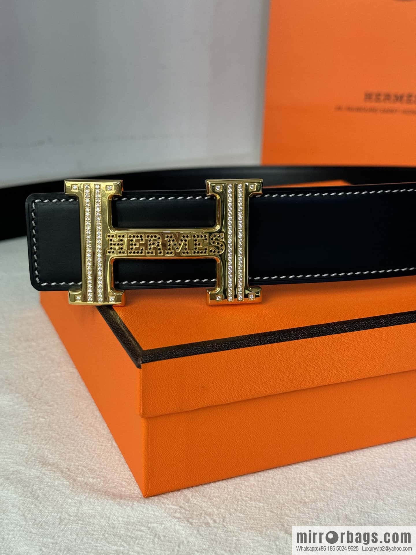 HERMES imported cowhide belt 3.8CM