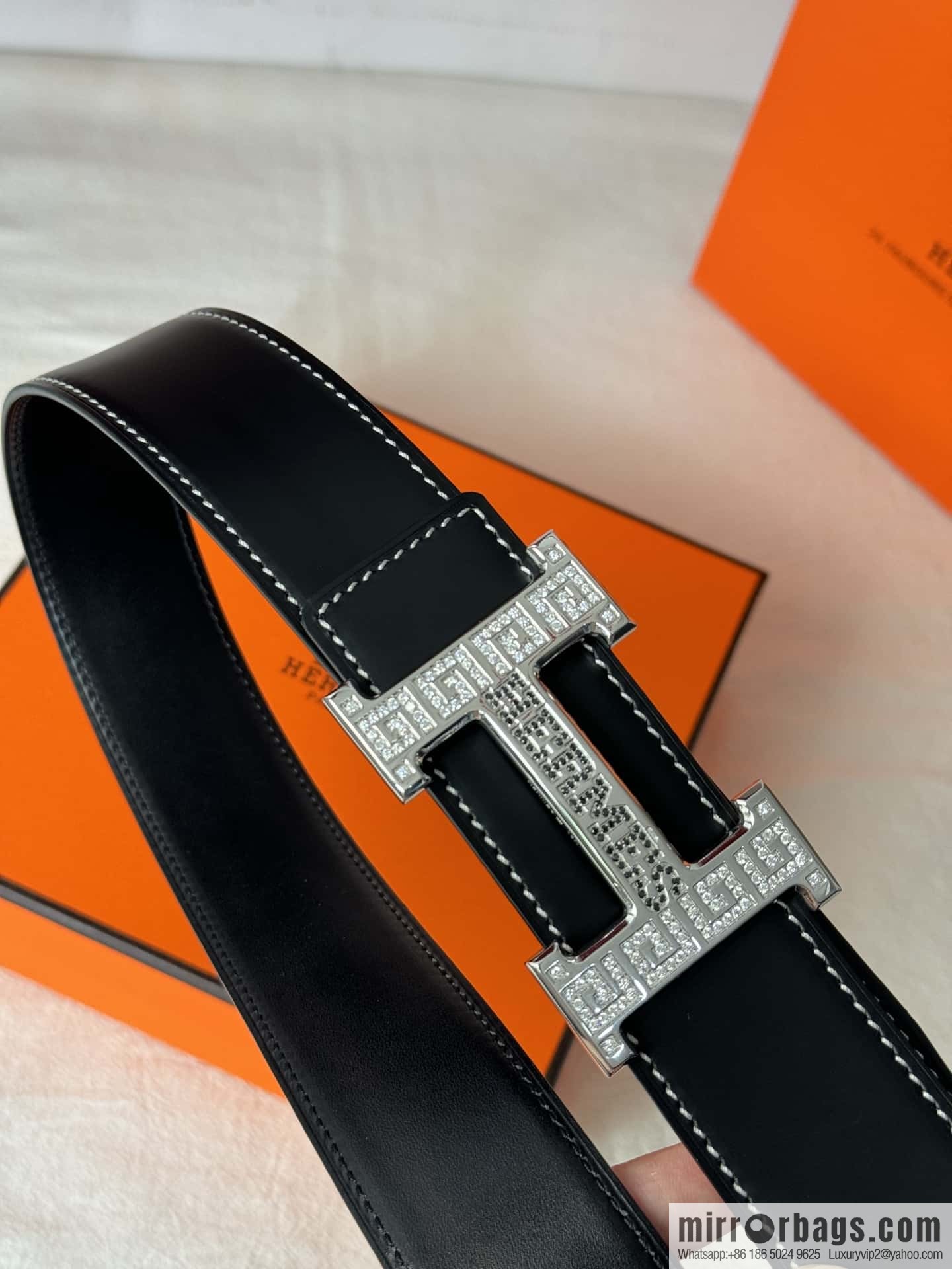 HERMES imported cowhide belt 3.8CM