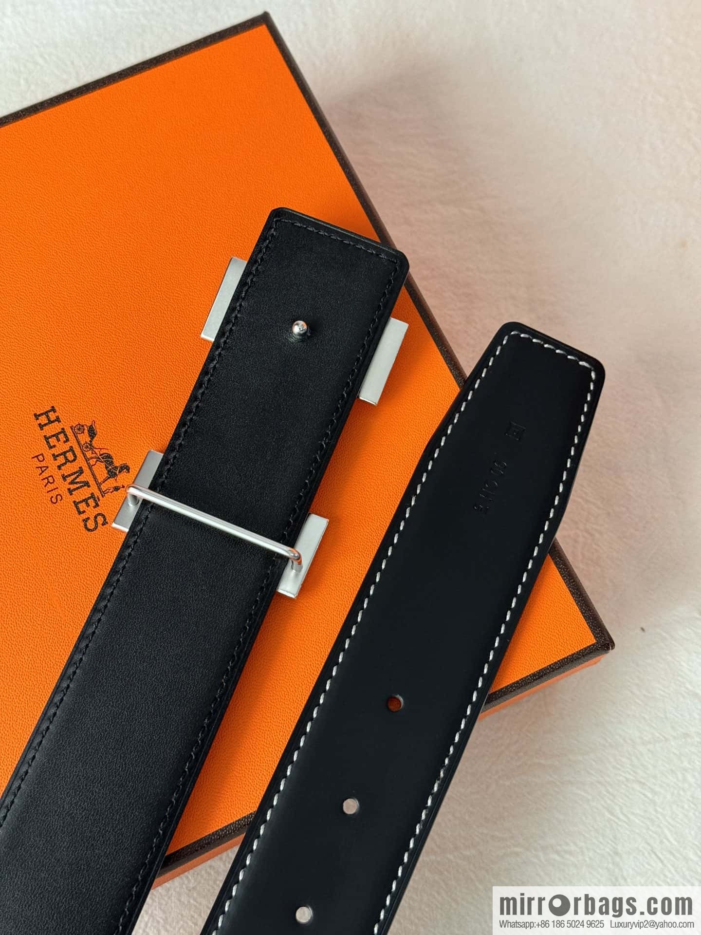 HERMES imported cowhide belt 3.8CM