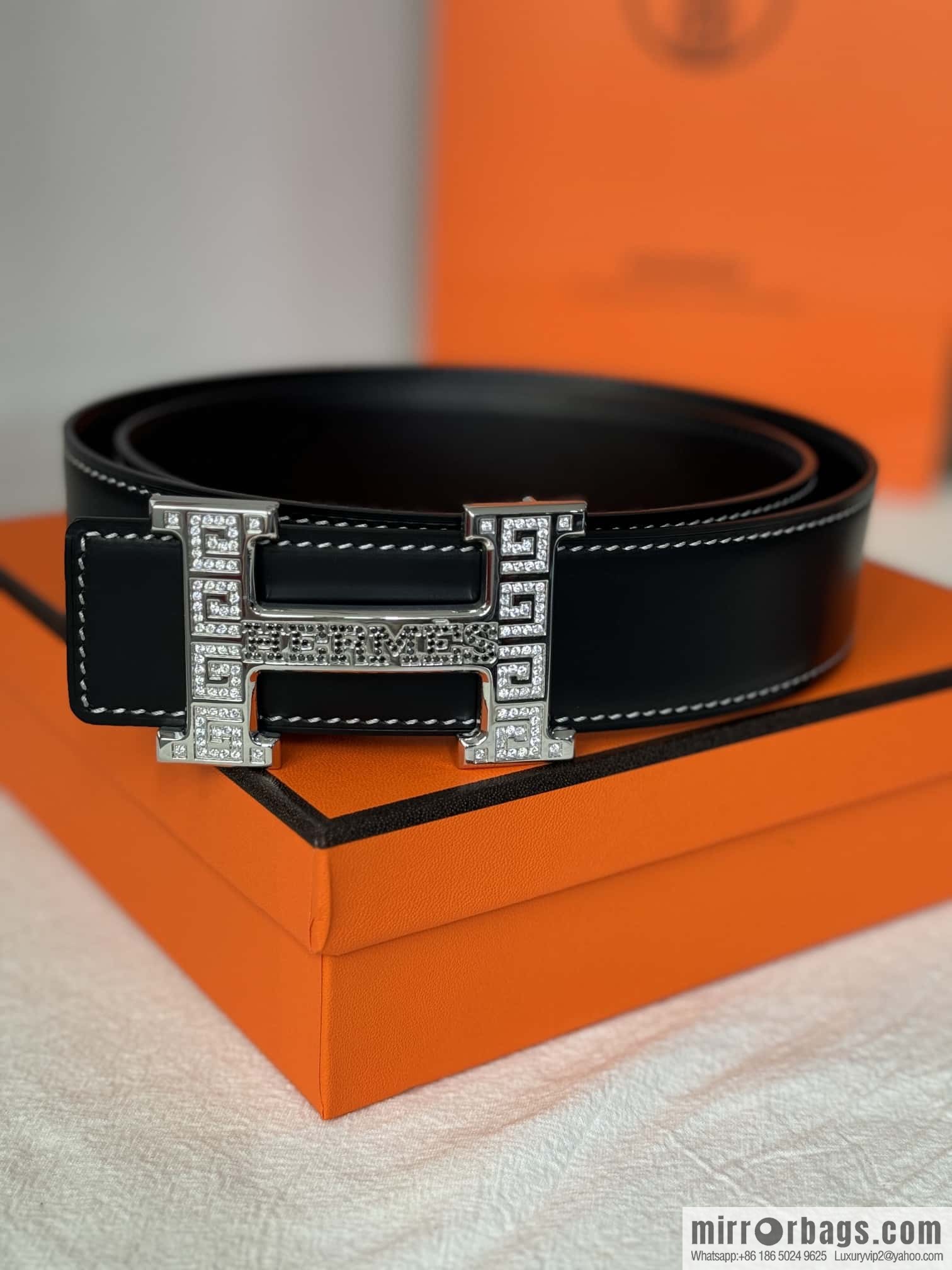HERMES imported cowhide belt 3.8CM