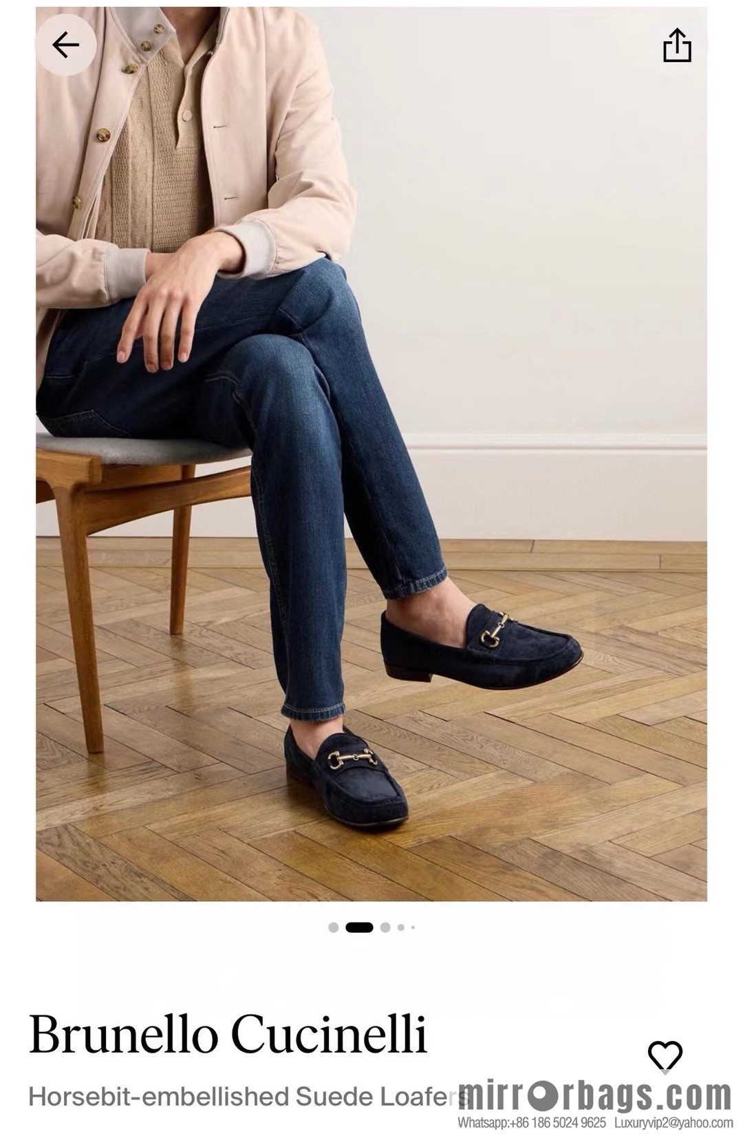 ππBC's new Brunello Cucinell * horseback buckle calfskin suede moccasins