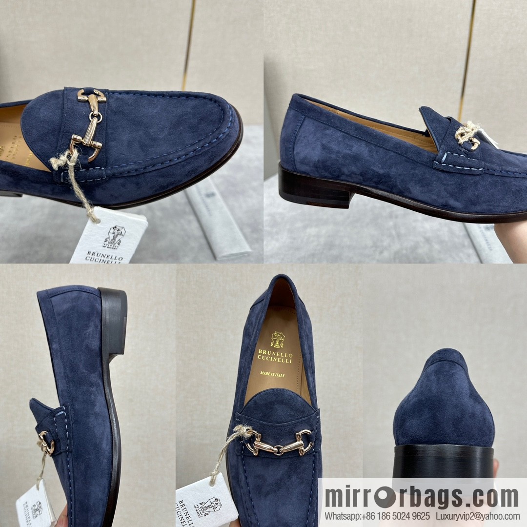 ππBC's new Brunello Cucinell * horseback buckle calfskin suede moccasins
