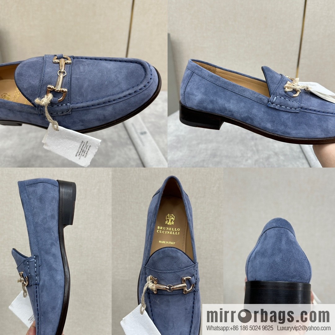 ππBC's new Brunello Cucinell * horseback buckle calfskin suede moccasins