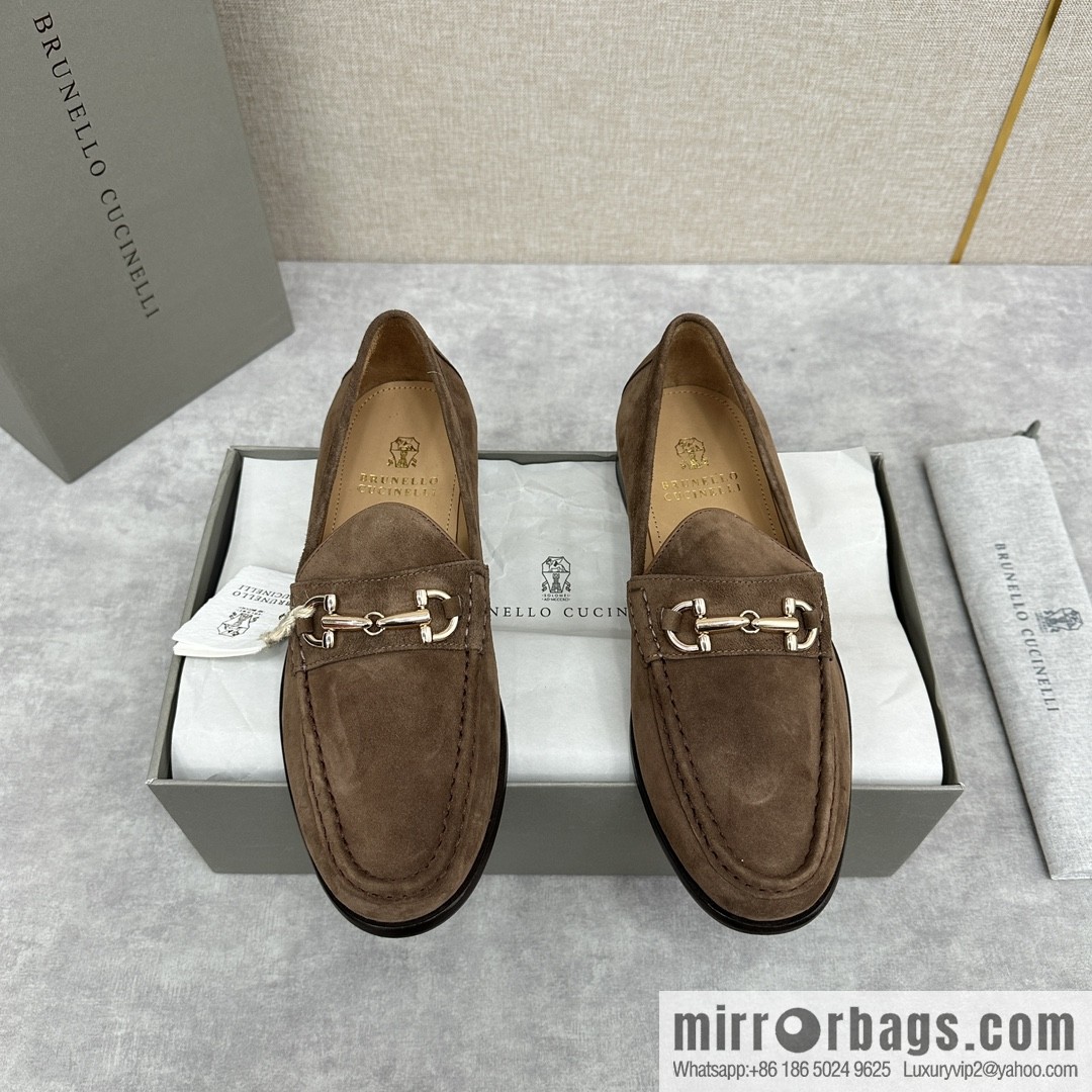 ππBC's new Brunello Cucinell * horseback buckle calfskin suede moccasins