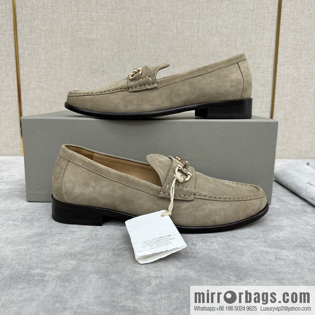 ππBC's new Brunello Cucinell * horseback buckle calfskin suede moccasins