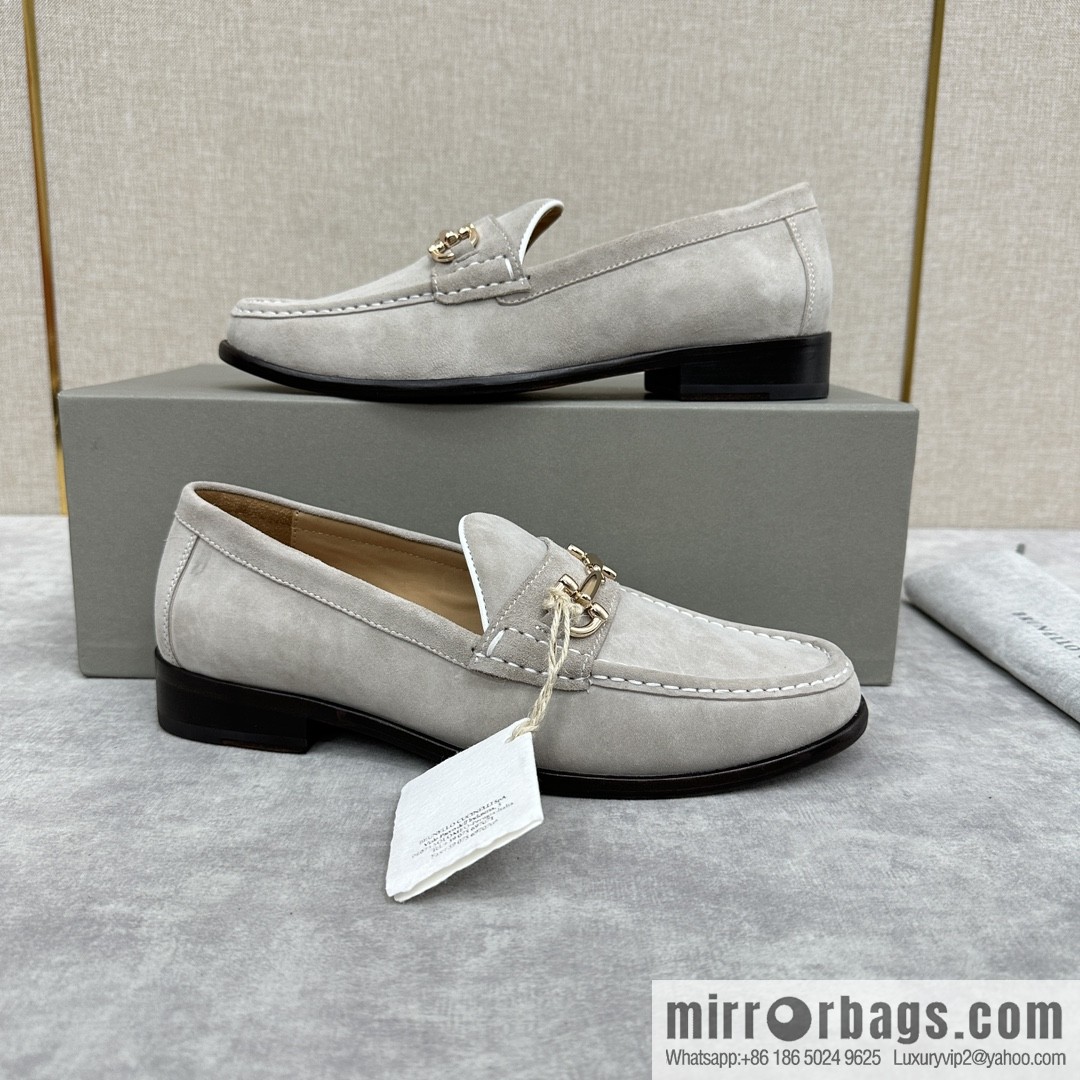 ππBC's new Brunello Cucinell * horseback buckle calfskin suede moccasins