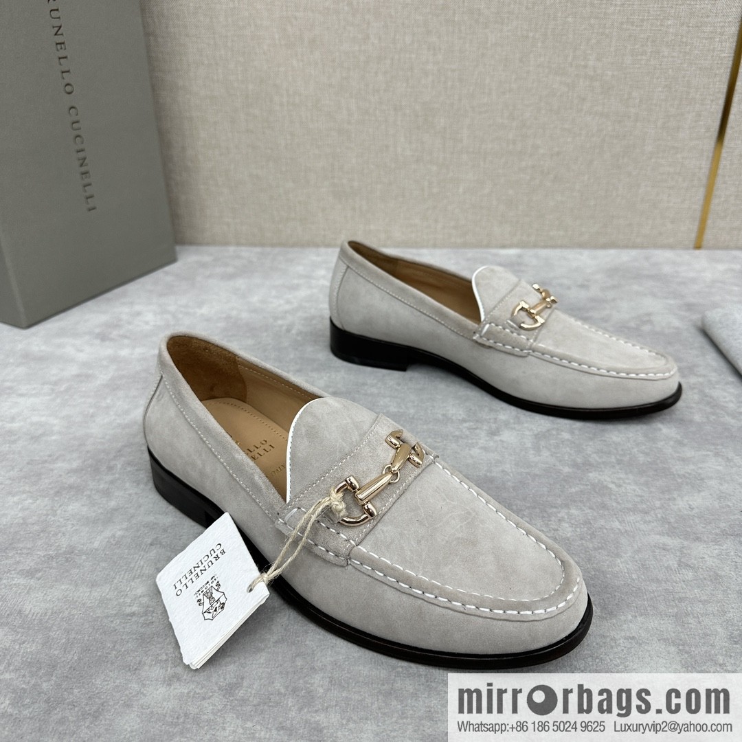 ππBC's new Brunello Cucinell * horseback buckle calfskin suede moccasins