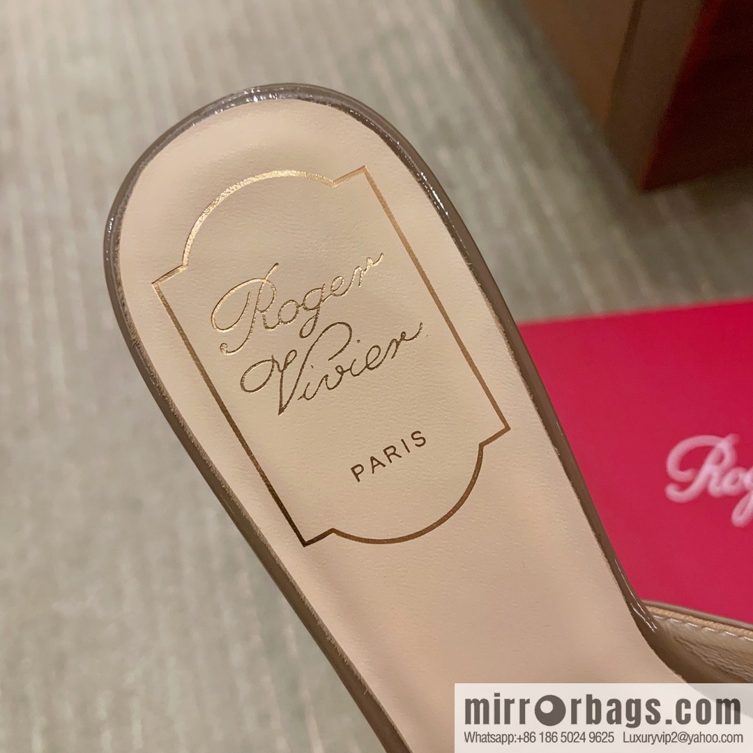[Roger Vivier purchasing level] Muller sandals Très Vivier series RV diamond buckle Muller thick heel slippers