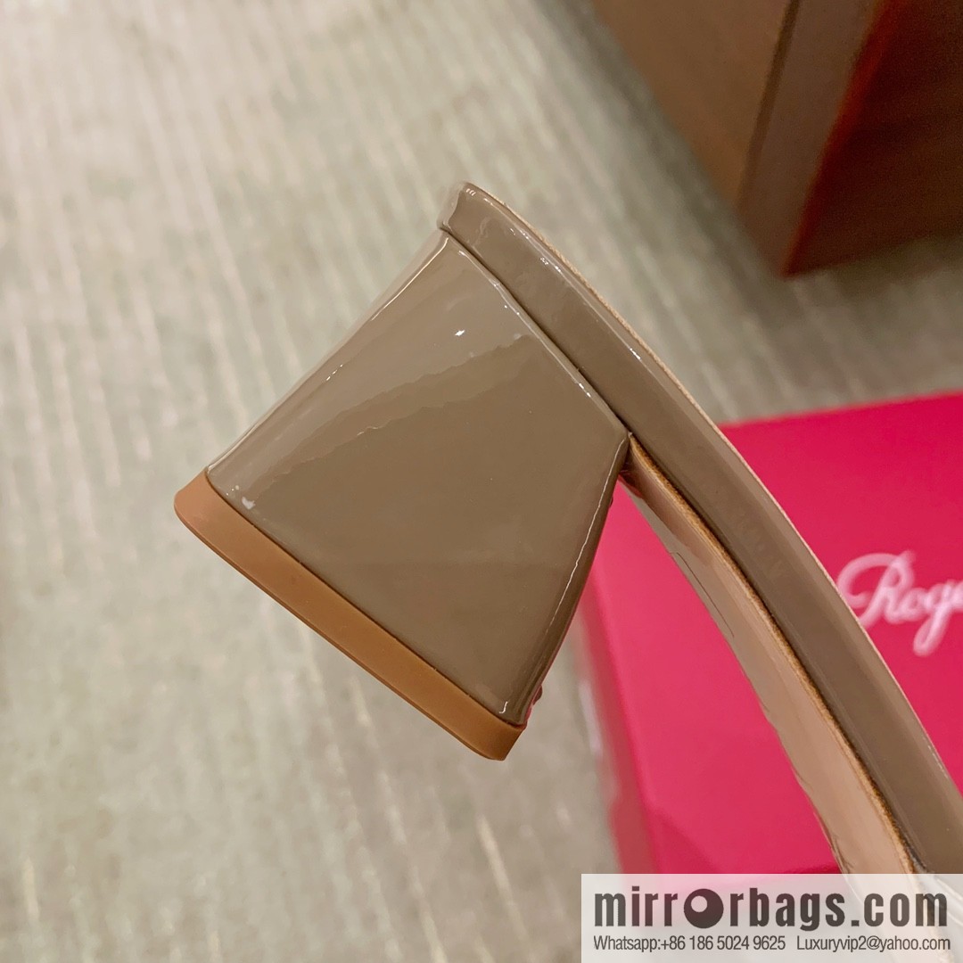 [Roger Vivier purchasing level] Muller sandals Très Vivier series RV diamond buckle Muller thick heel slippers