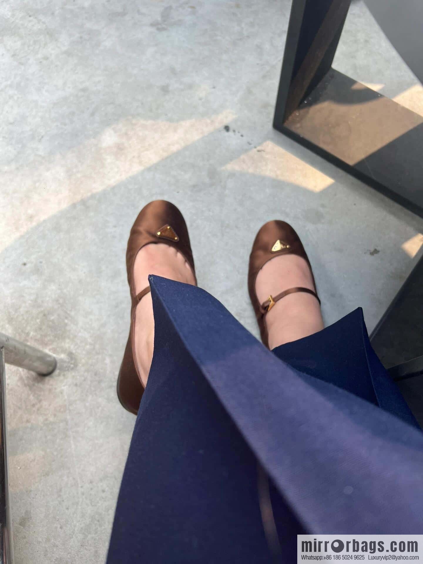 PRADA Silk satin flat, Mary Jane ballet shoes