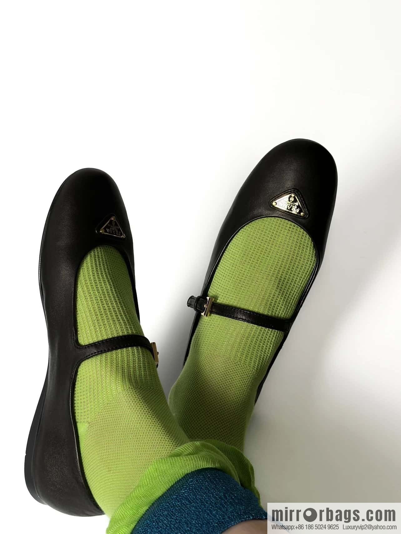 PRADA Silk satin flat, Mary Jane ballet shoes