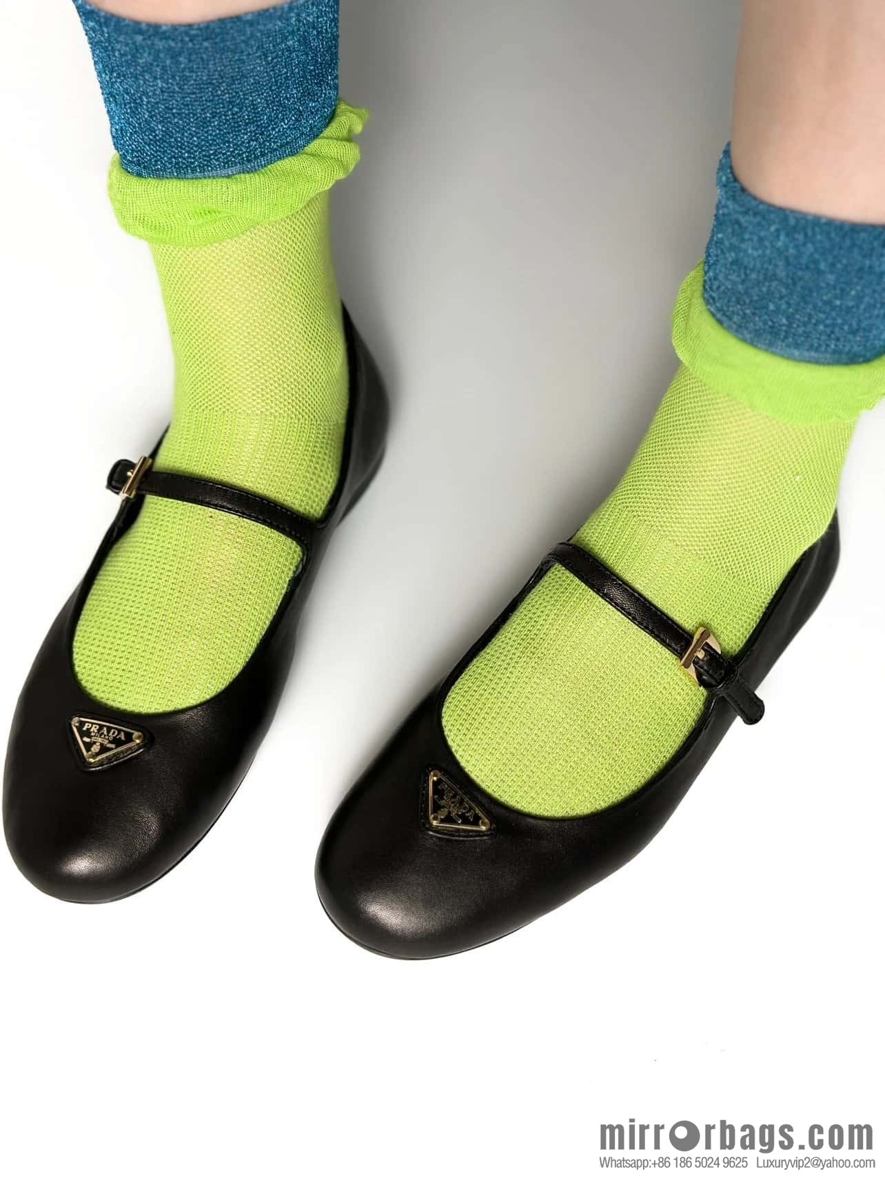 PRADA Silk satin flat, Mary Jane ballet shoes