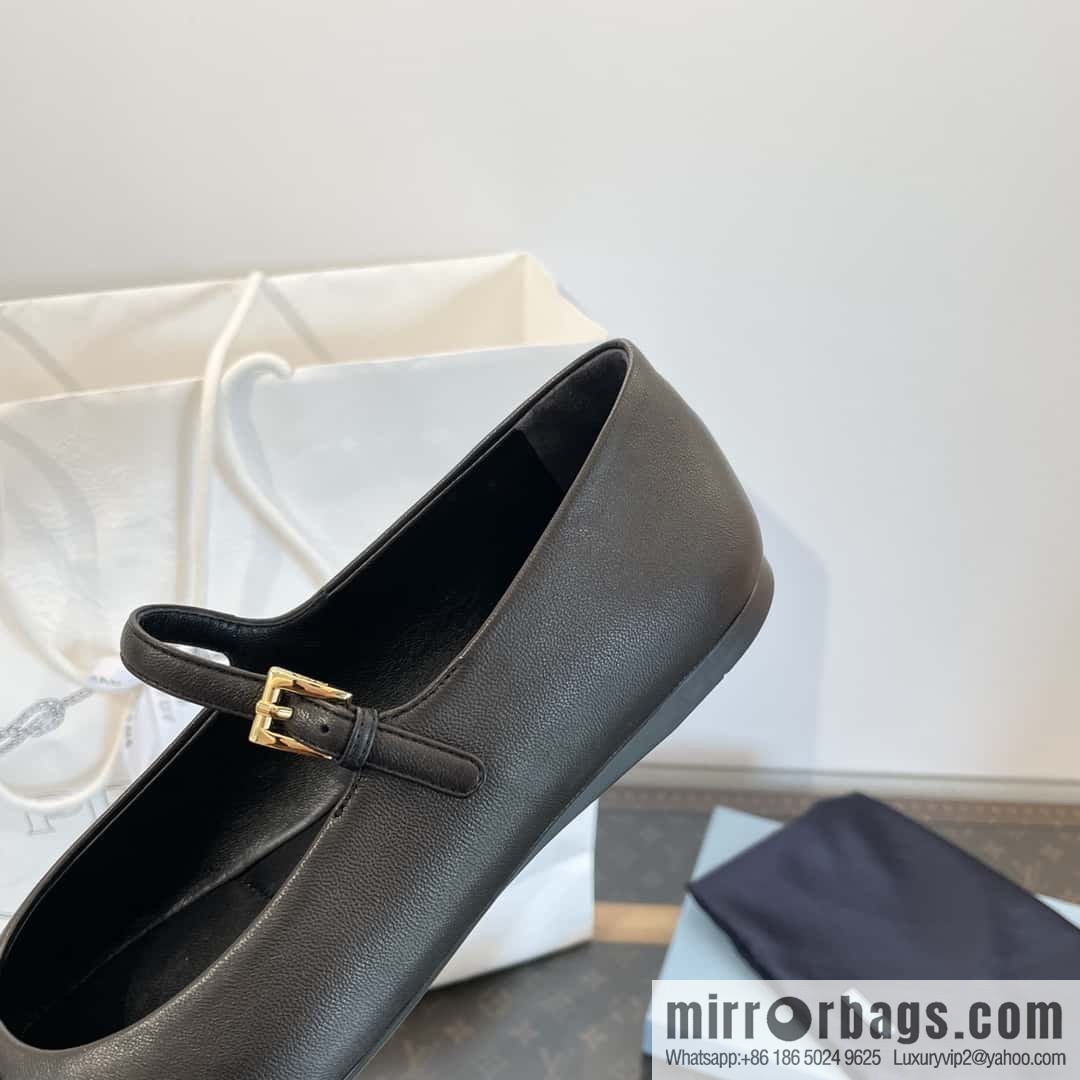 PRADA Silk satin flat, Mary Jane ballet shoes
