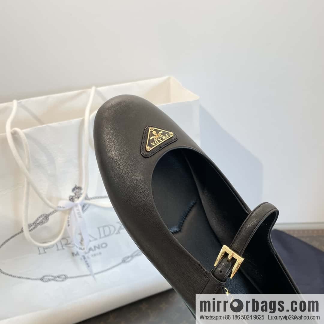 PRADA Silk satin flat, Mary Jane ballet shoes