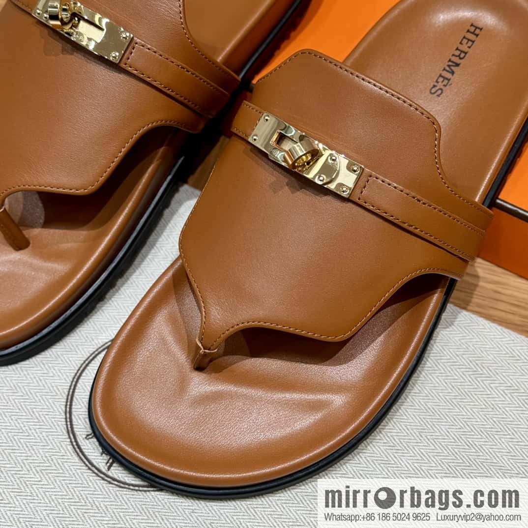 HERMES 258 Empire tow, calfskin/calfskin brown/brown