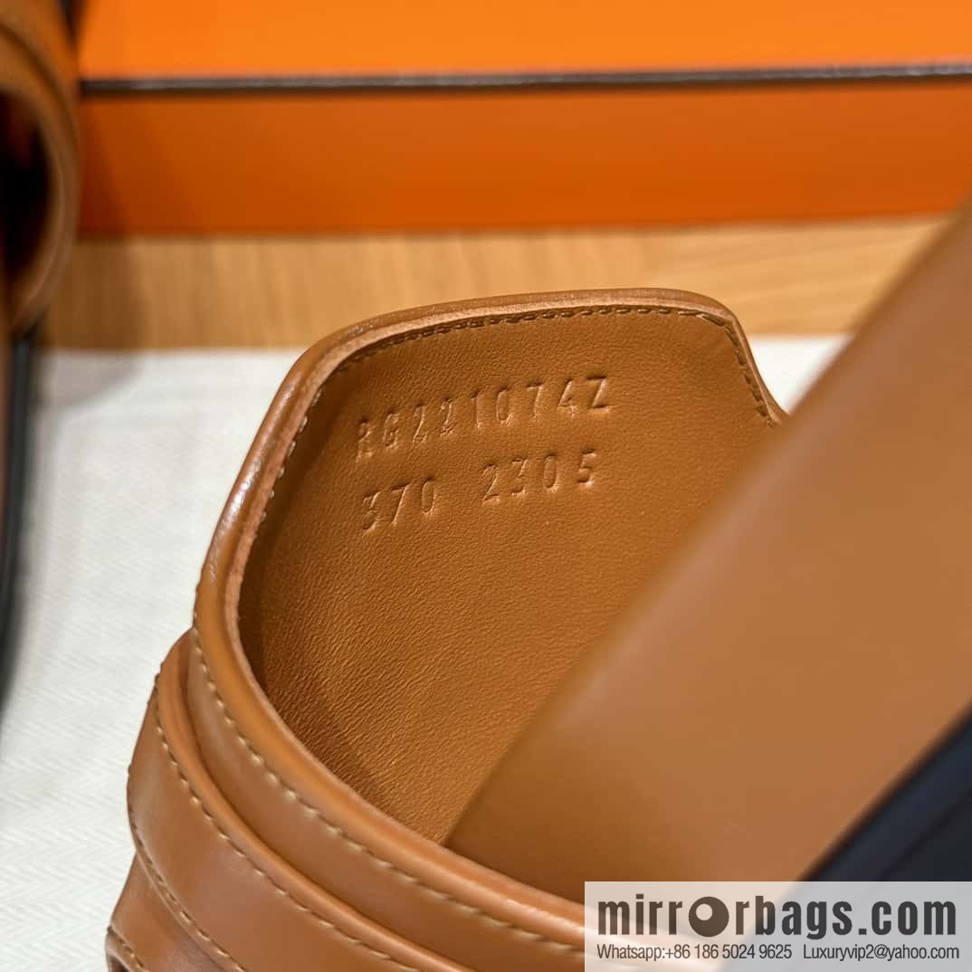 HERMES 258 Empire tow, calfskin/calfskin brown/brown