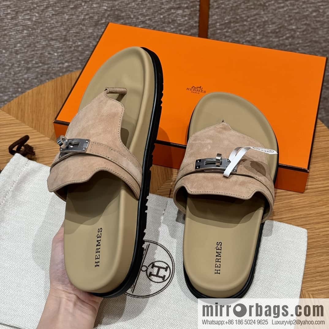 HERMES 258 Empire tow, clay beige/clay beige suede/chamois
