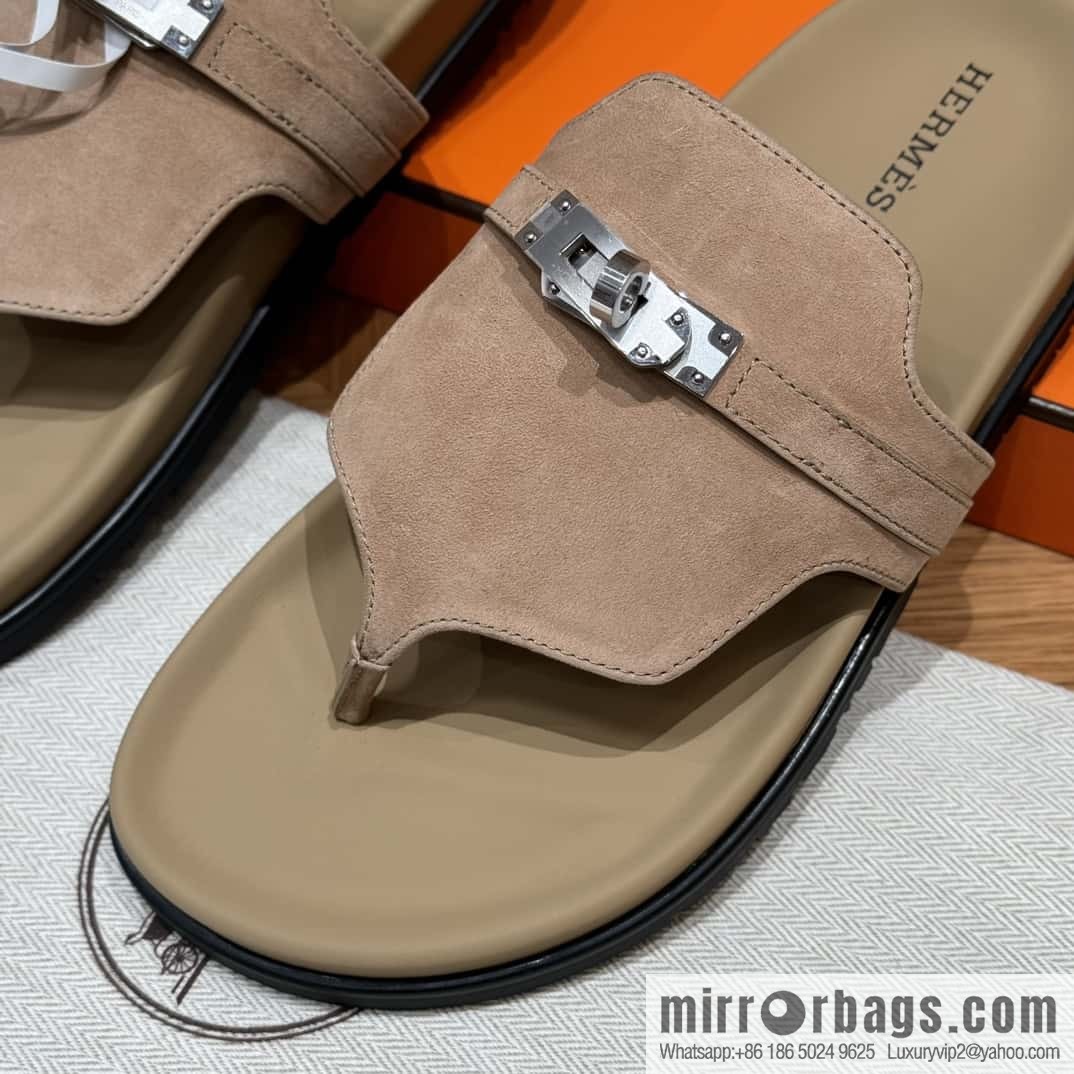 HERMES 258 Empire tow, clay beige/clay beige suede/chamois