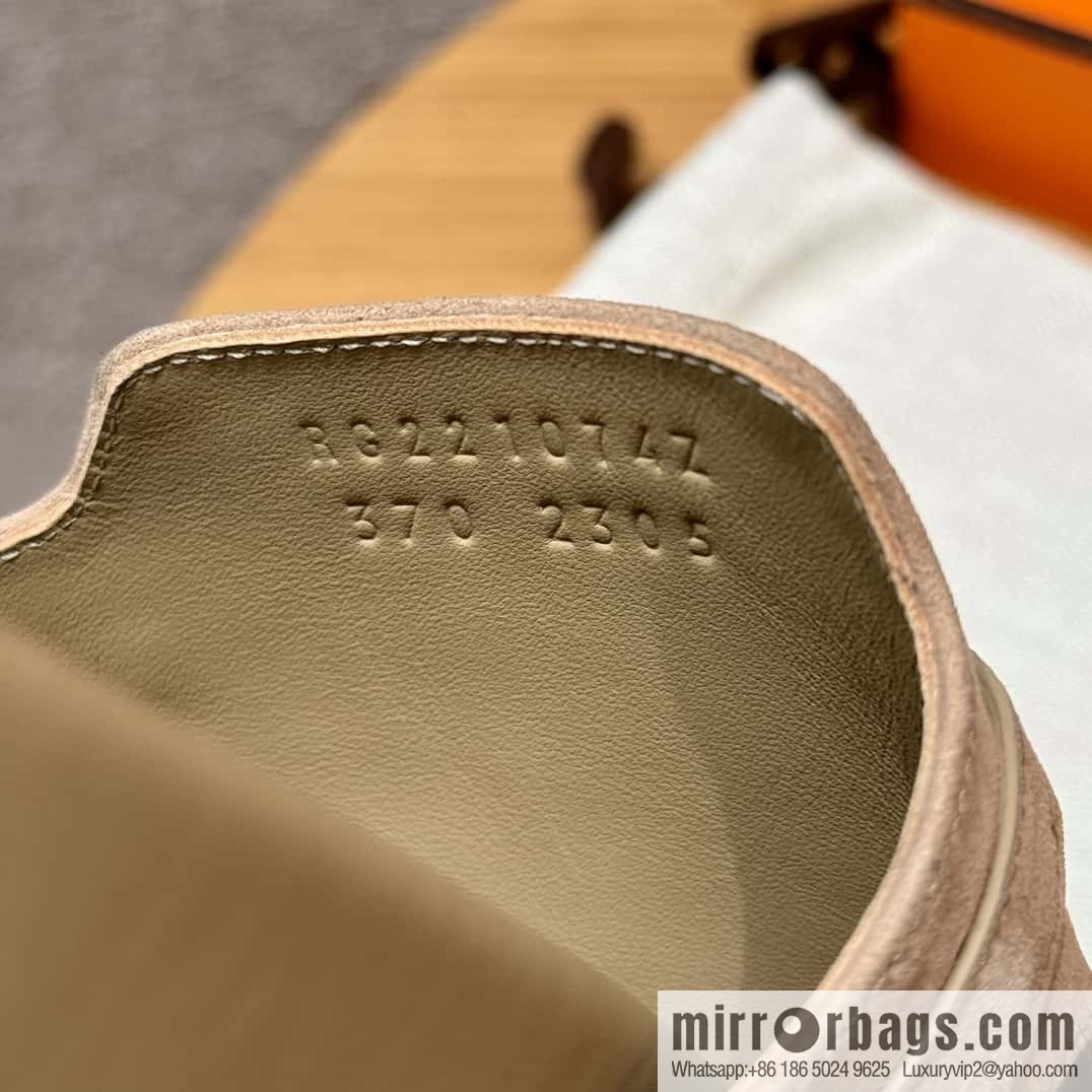 HERMES 258 Empire tow, clay beige/clay beige suede/chamois