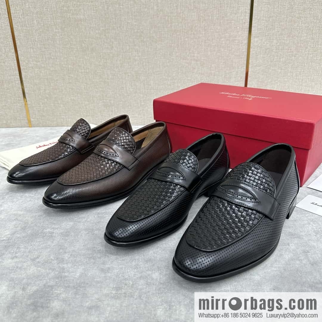 SF fila~ ferragam * classic men loafers leather shoes