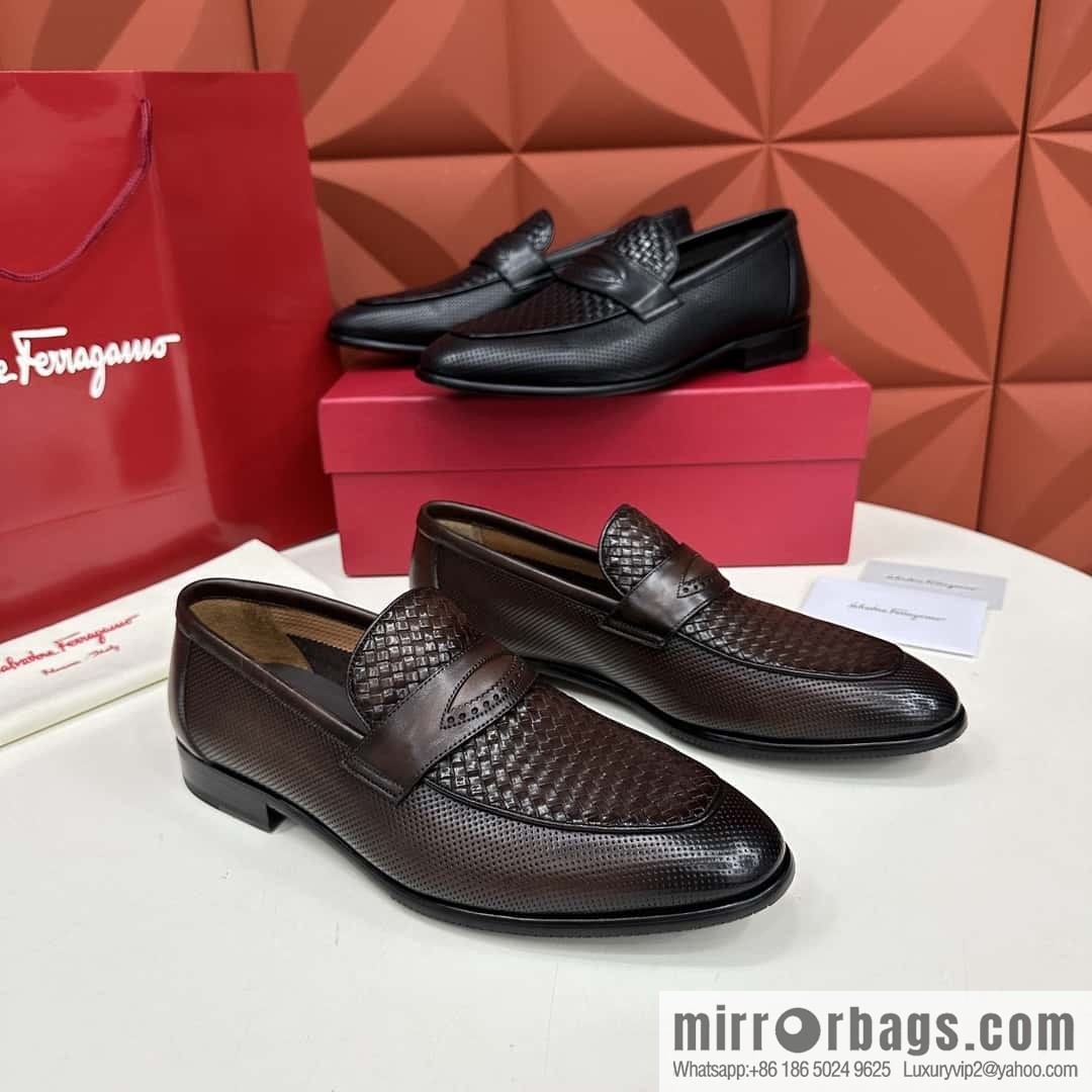 SF fila~ ferragam * classic men loafers leather shoes