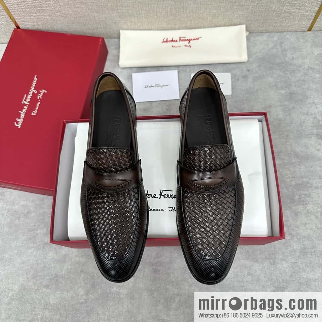 SF fila~ ferragam * classic men loafers leather shoes