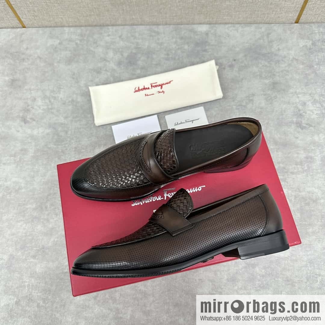 SF fila~ ferragam * classic men loafers leather shoes