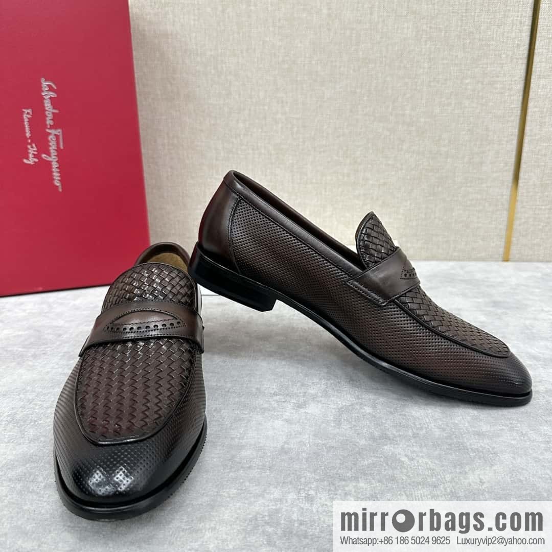 SF fila~ ferragam * classic men loafers leather shoes