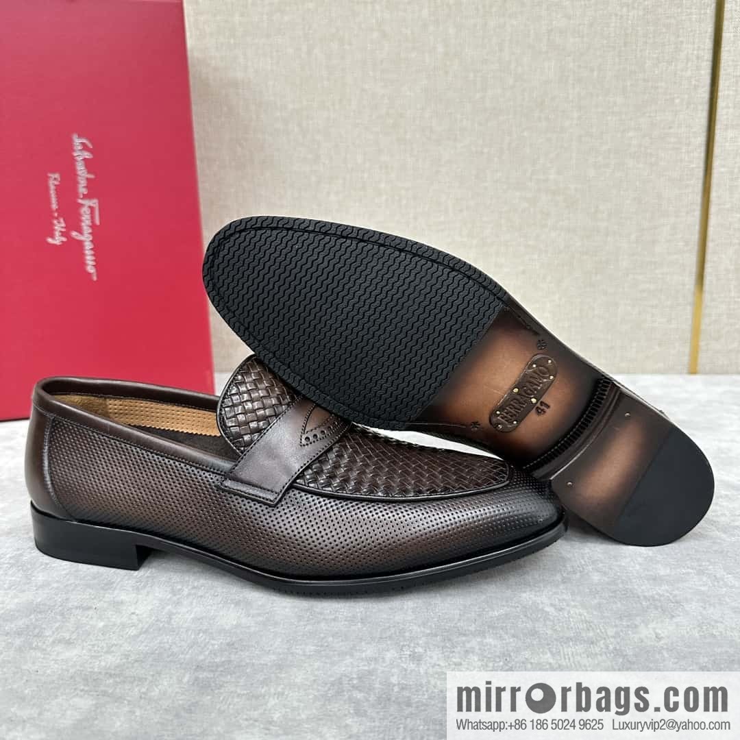 SF fila~ ferragam * classic men loafers leather shoes