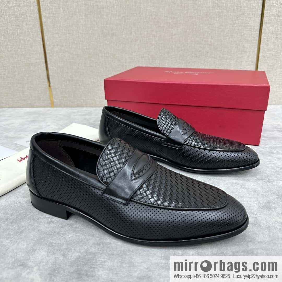 SF fila~ ferragam * classic men loafers leather shoes