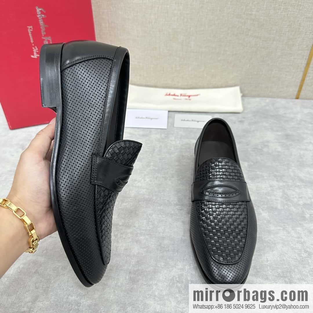 SF fila~ ferragam * classic men loafers leather shoes