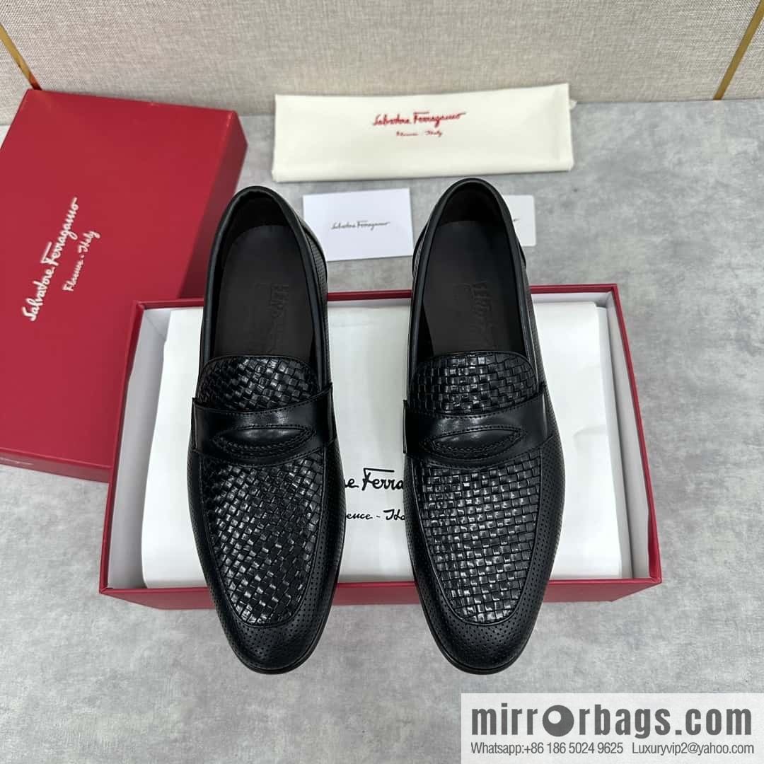 SF fila~ ferragam * classic men loafers leather shoes