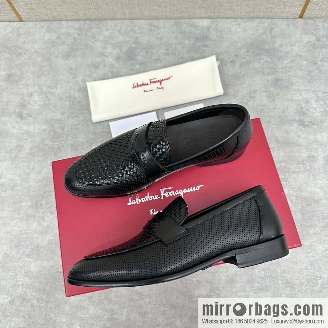 SF fila~ ferragam * classic men loafers leather shoes