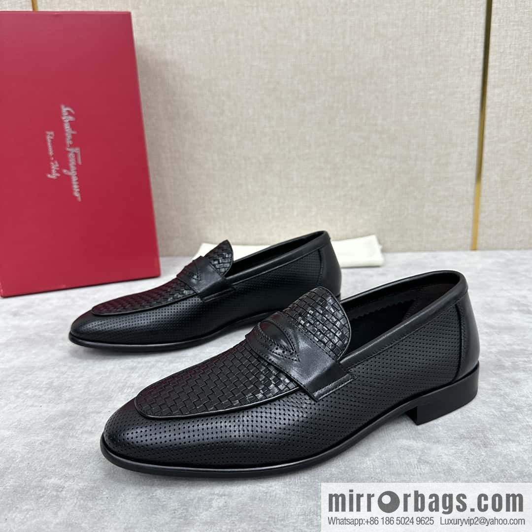 SF fila~ ferragam * classic men loafers leather shoes