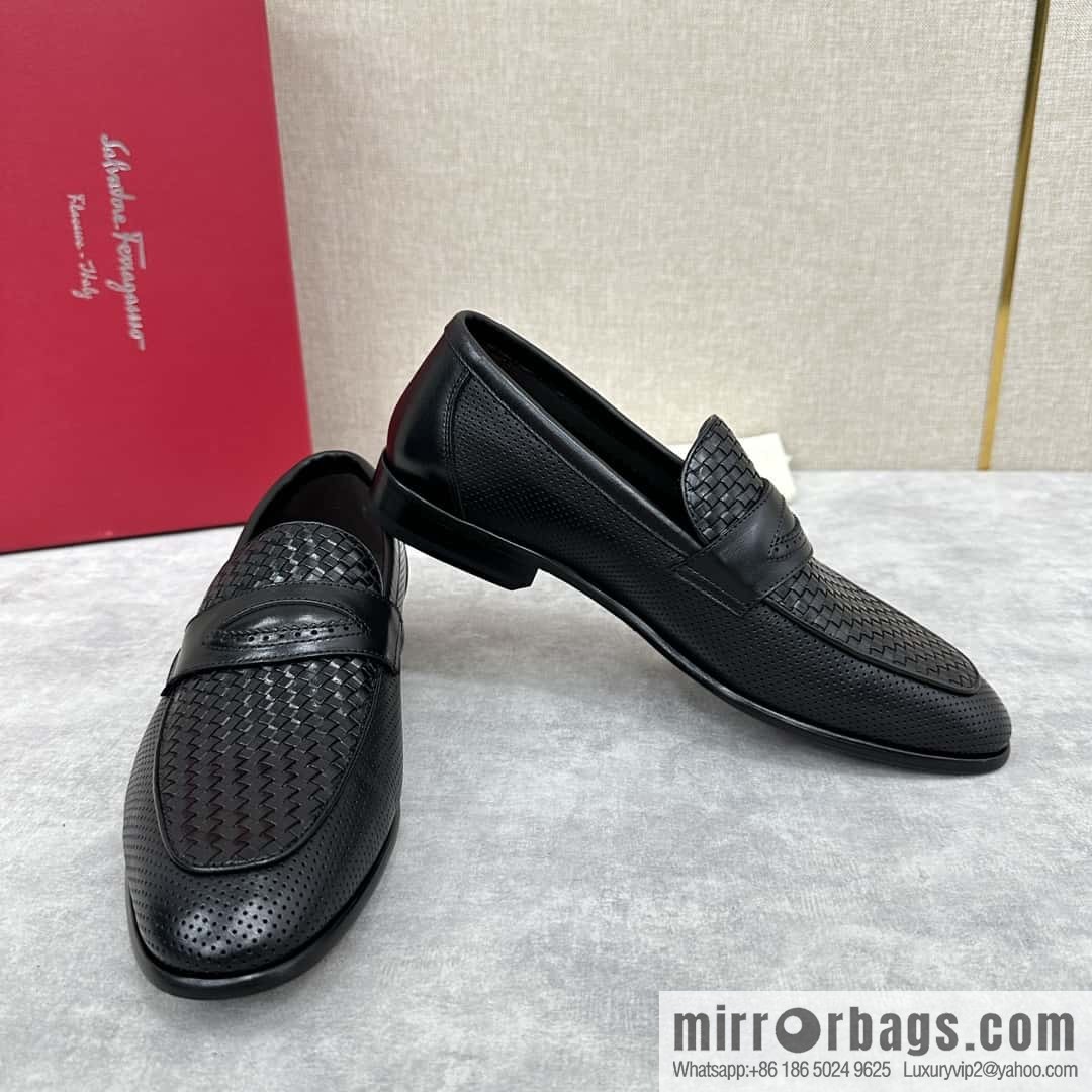 SF fila~ ferragam * classic men loafers leather shoes