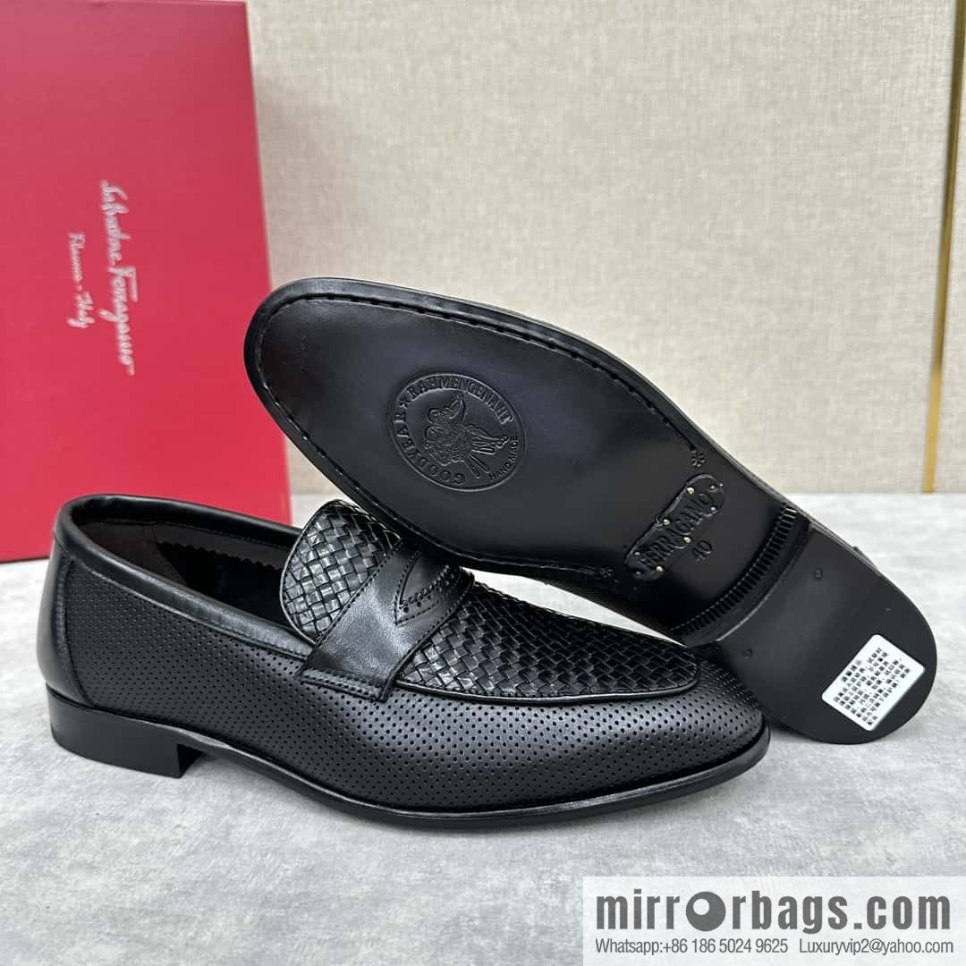 SF fila~ ferragam * classic men loafers leather shoes
