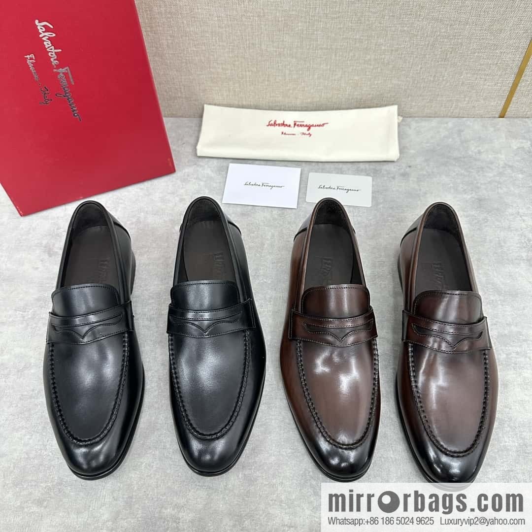 SF fila~ ferragam * classic men loafers leather shoes